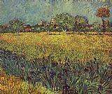 Foreground Canvas Paintings - View of Arles with Irises in the Foreground